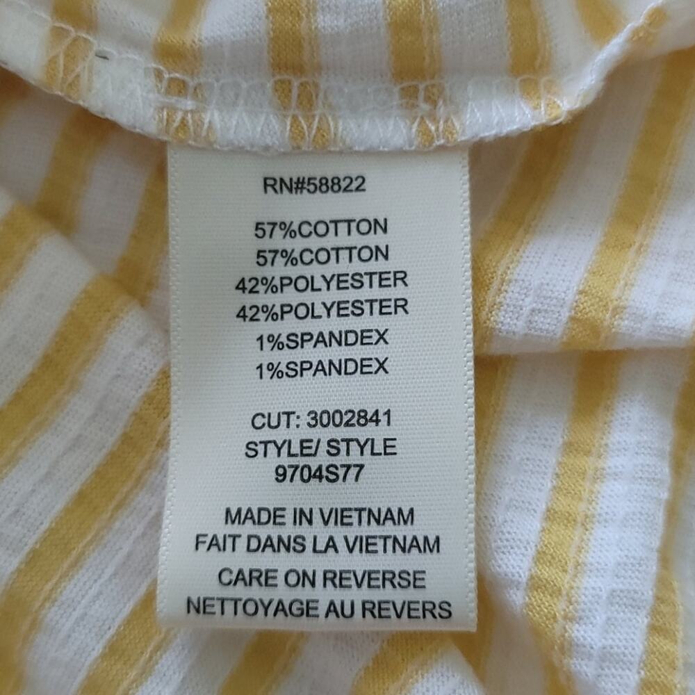 MAX STUDIO Tank Top Striped Sleeveless Loose Fit Flowy Size Small Yellow & White - Picture 5 of 6